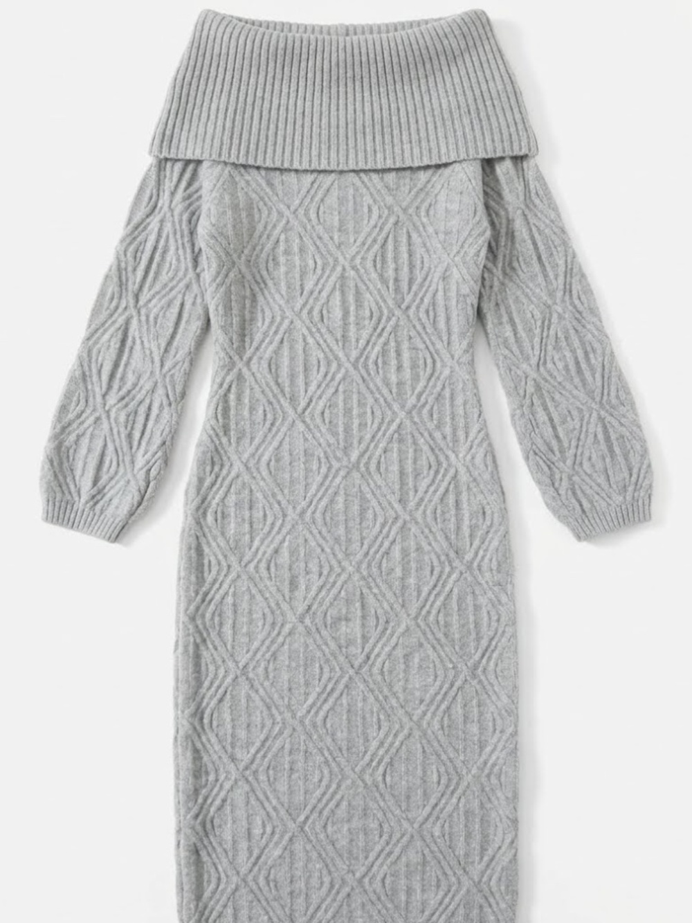 Missguided warm grey knitted maxi dress, size L